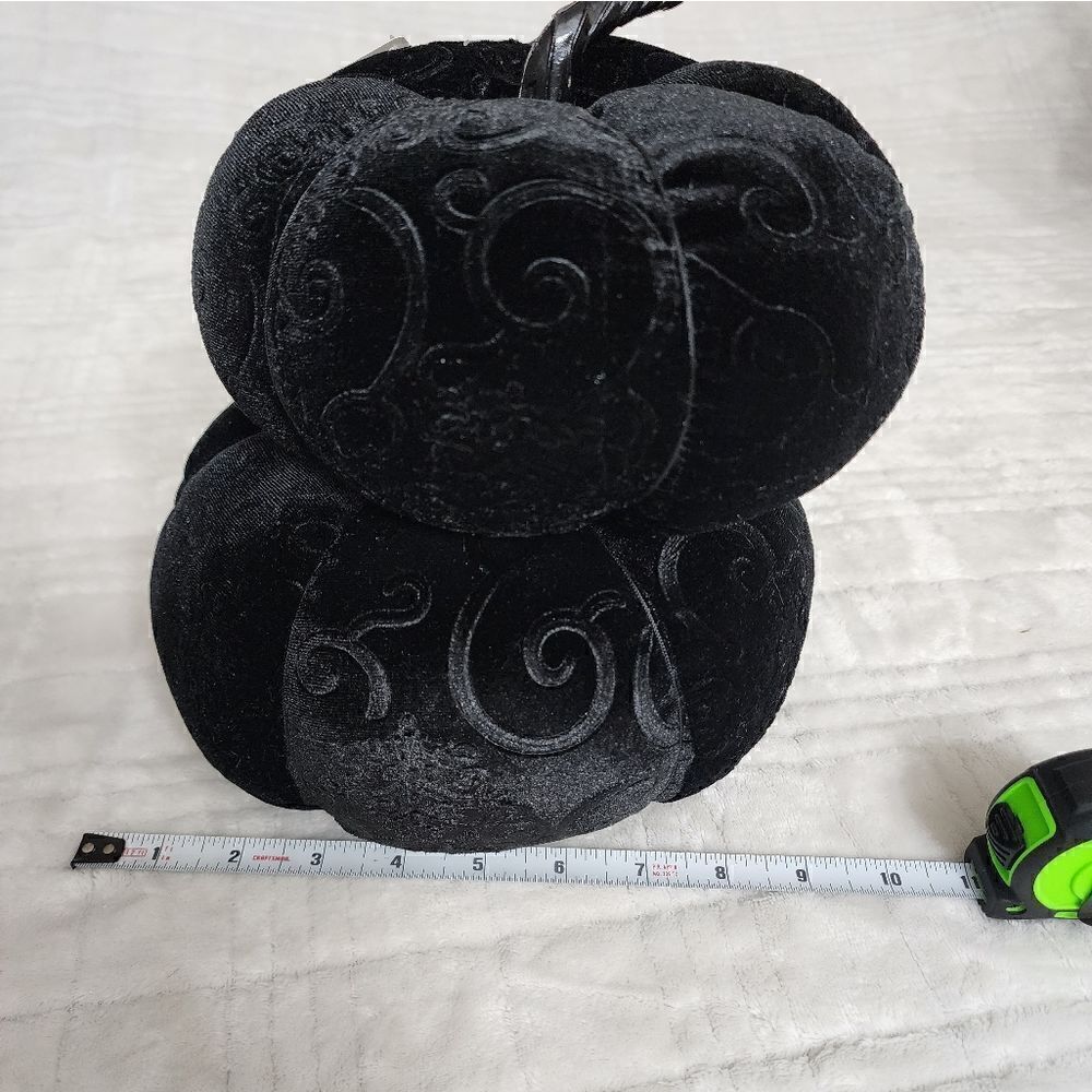 Nwt Black Fabric Hallowen Decorative Stacked Pumpkin - Picture 5 of 7